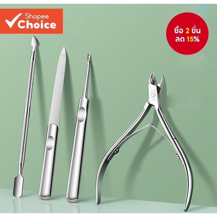 สแตนเลสสตีลหนังกําพร้า Nipper Trimmer ชุดสําหรับเล็บมือเล็บเท้าเครื่องมือเล็บเท้าเงิน