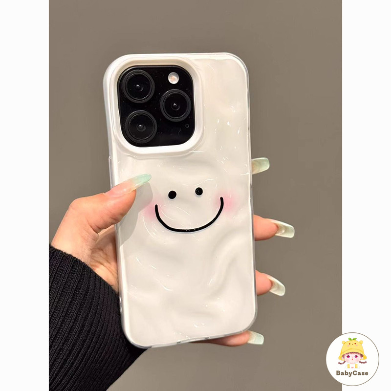 เคสไอโฟน 11 สำหรับ iPhone 13 15 16 11 14 12 Pro Max 15 14 16 6 6S Plus XR X XS ผ้าคลุมนุ่มระบายลายคลื่นหวานน่ารัก