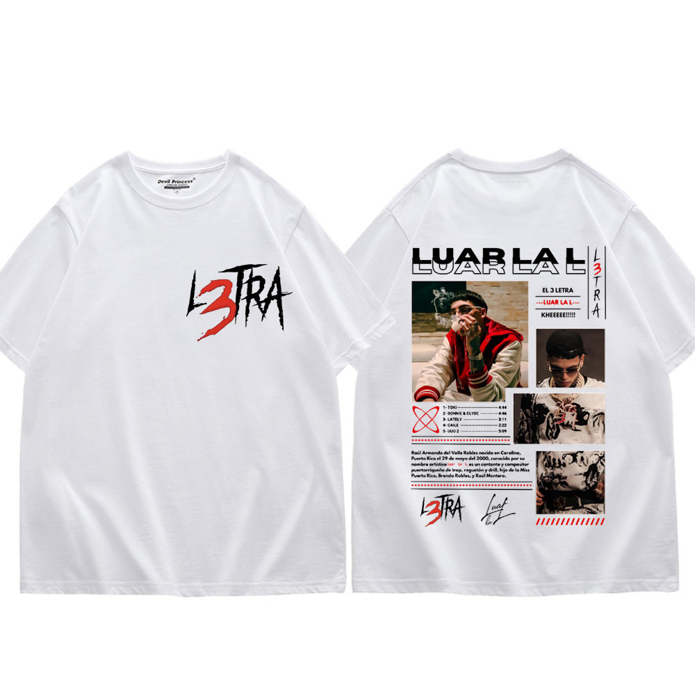 เสื้อยืดพิมพ์ลายHip Hop จากอัลบั้มMerchของRapper Luar L3TRA สำหรับทุกเพศ สวมใส่ง่ายในวันสบาย ๆ