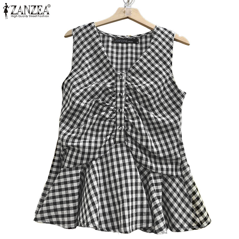 ZANZEA สาวสไตล์เกาหลี ซีเอ็นวียาวสั้น กางเกงflare มีรายละเอียดปลีกหน้าและขอบชายก