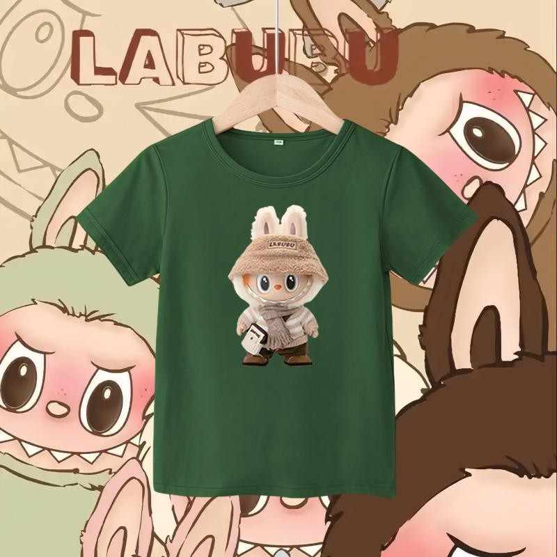 เสื้อยืดแขนสั้นลายลาบูสำหรับเด็ก อายุ 1-12 ปี