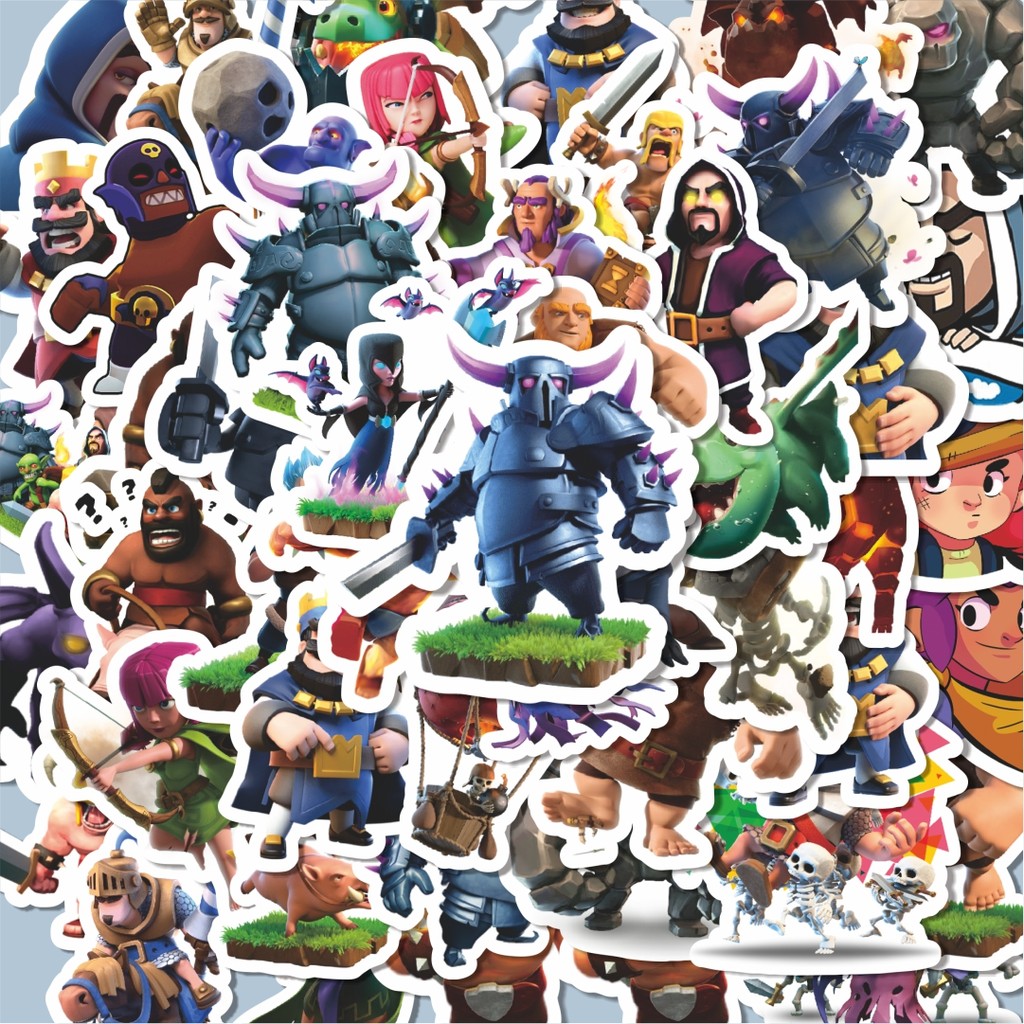 100PCS น่ารัก Clash Of Clans เกม Video Series 4 ความงามสติกเกอร์กันน้ําสติกเกอร์กาวสติ๊กเกอร์กันน้ํา