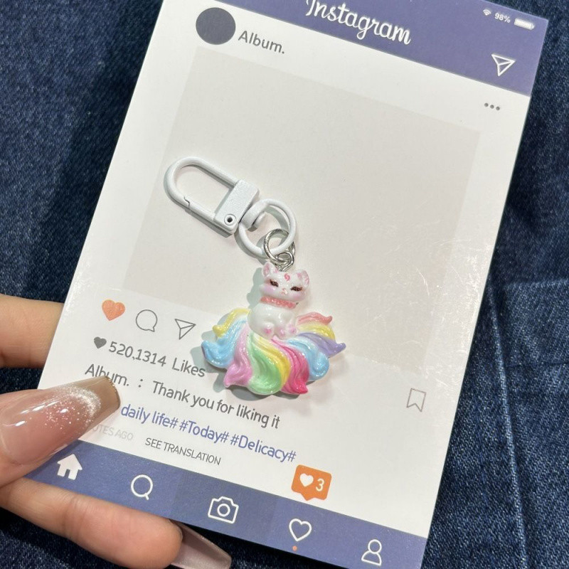 น่ารักสีสันเก้าหางสุนัขจิ้งจอกพวงกุญแจจี้กระเป๋าสาวการ์ตูนนักเรียนพวงกุญแจมูลค่าสูงจี้ ซอก - รูปที่ 7