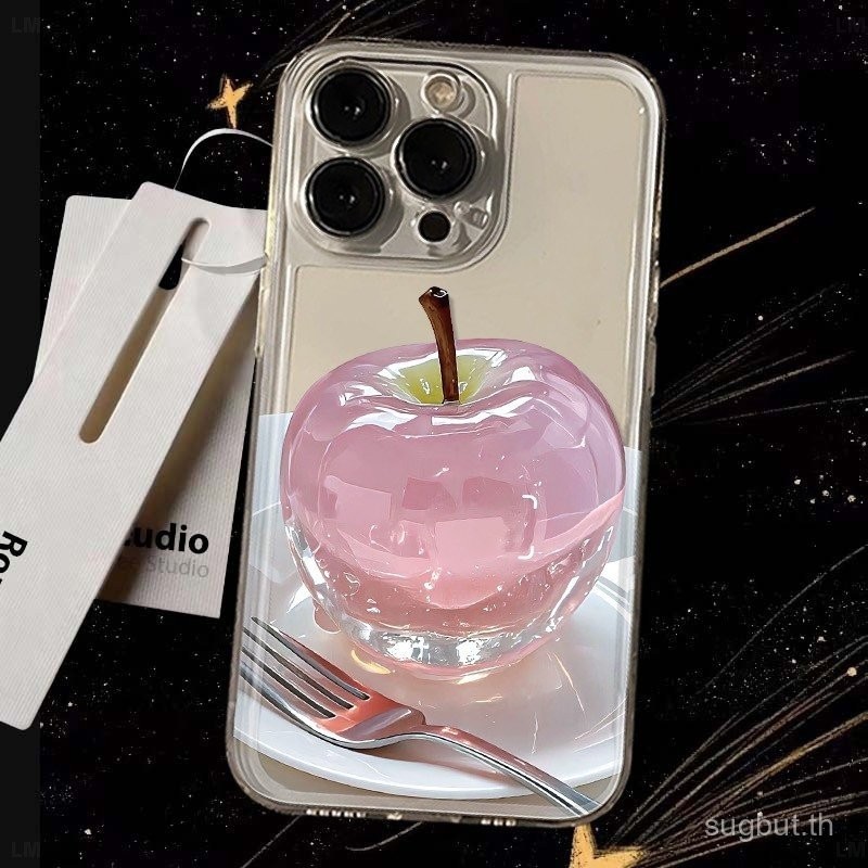 คริสตัลสีชมพู Apple Creative แฟชั่นหรูหราเคสโทรศัพท์เหมาะสําหรับ iPhone 12promax 12 11 promax 13 14 