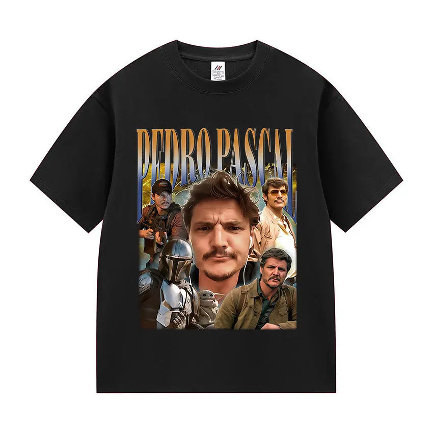 KATUN Casual Graphic T-Shirt Actor Pedro Pascal Film คุณภาพสูง Retro เสื้อยืดผู้ชายเสื้อผ้าแฟชั่นเสื