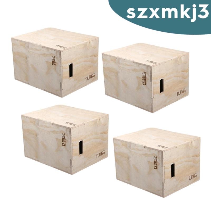 พลิโอบ็อกซ์ไม้ 3 ฟังก์ชันสำหรับการฝึกออกกำลังกาย เช่น dips และlunges