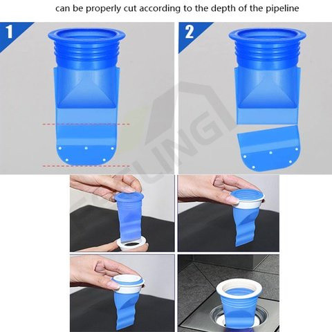 [อัพเกรดแกนระงับกลิ่นกาย] ซิลิโคนท่อระบายน้ําชั้นกําจัดกลิ่นห้องน้ําห้องครัวสากลท่อระบายน้ําป้องกันกลิ่นเครื่องมือที่มีประโยชน์(ปรับให้เข้ากับท่อระบายน้ําชั้นรอบ) - รูปที่ 5