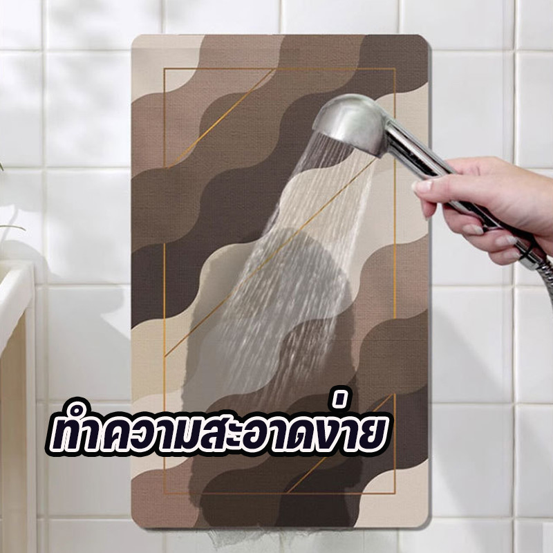 พรมห้องน้ํา 40X60CM พรมเช็ดเท้า ดูดซับน้ำเร็ว กันลื่นดีเยี่ยมวางหน้าห้องน้ำ ห้องครัว - รูปที่ 3