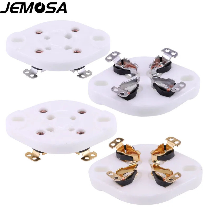 เซรามิคหลอดซ็อกเก็ต 4Pins Electron Tube ที่นั่งสําหรับ 5Z3 5U4G 572B 2A3 300B 274B 811A สูญญากาศหลอด