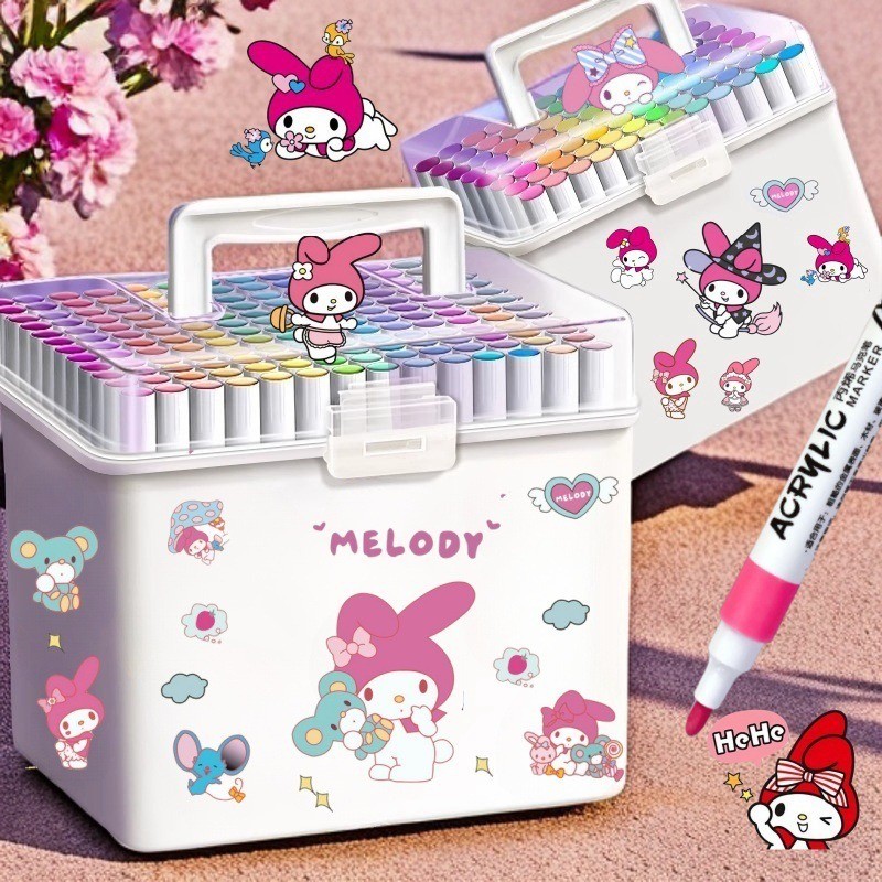 COD ปากกาอะคริลิค ปากกาเพ้นท์ 24/36/48/60 สี กันน้ำ ง่ายต่อการขัด การ์ตูน แปรงทาสีกล่องแบบพกพา - รูปที่ 7