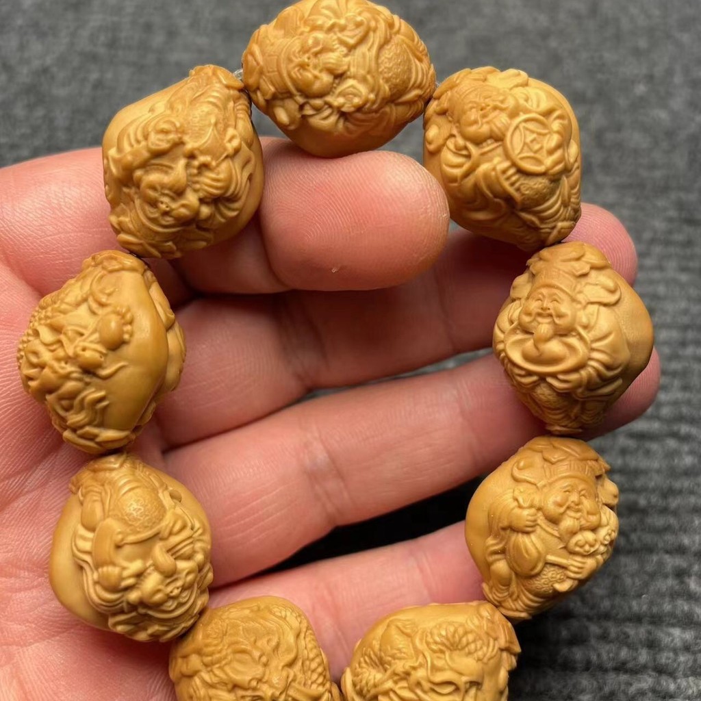 Olive Core Kowloon God of Wealth Relief 2.0 ขนาดใหญ่ทํางานแกะสลัก Kowloon God of Wealth Unisex สร้อย