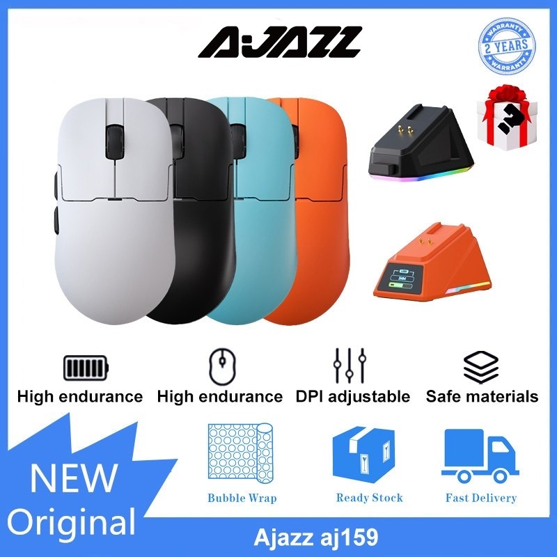 Ajazz AJ159 APEX เมาส์เกมสามโหมดไร้สาย 3950 พร้อมฐานชาร์จรองรับ 1k/8k