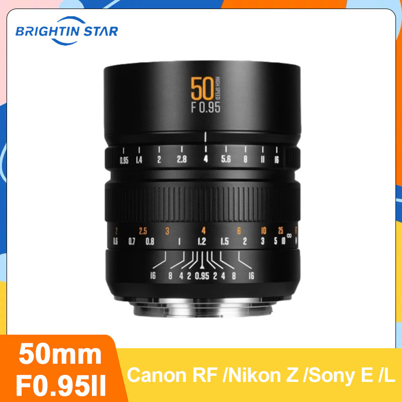 Brighting Star 50 มม.F0.95 II MARK II Full frame Portrait เลนส์กล้องสําหรับ Sony E A7CR A7M2 Canon R