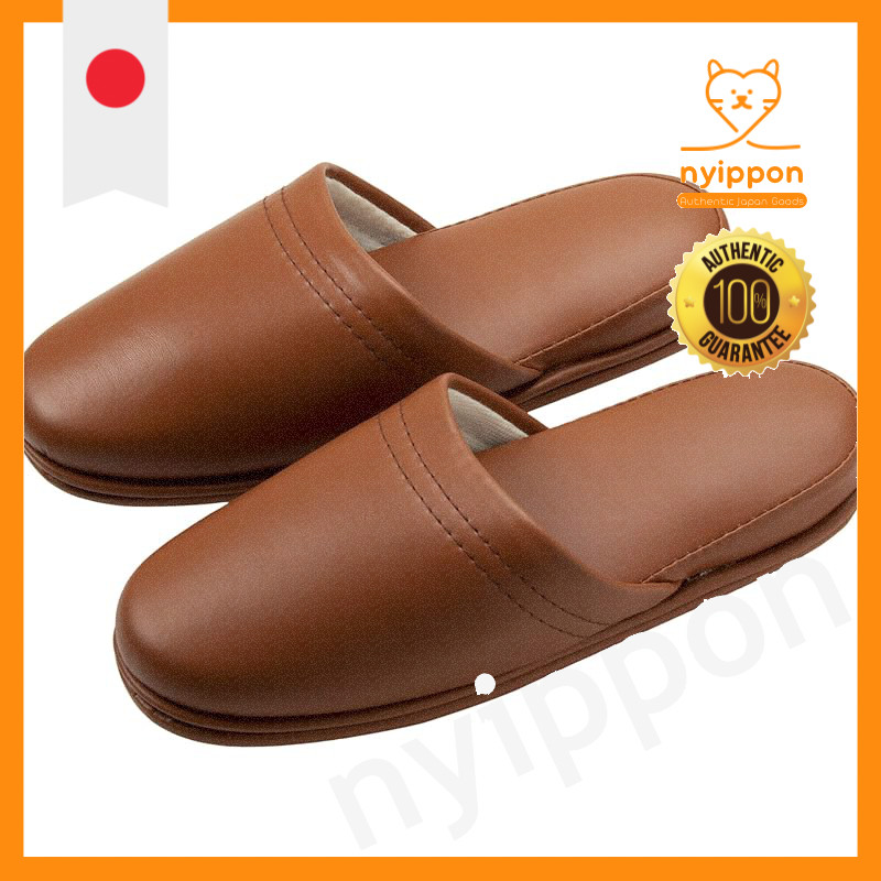 [Slippers] Easy to walk in [Nippon Slippers] Brown 26cm 348436 Slippers Room Shoes Indoor Footwear for Guests