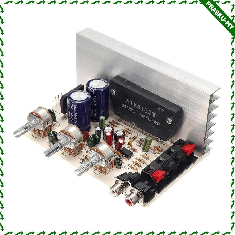 [PraskuMY] โมดูล DIY 12V DX0408 พลังดิจิตอลเสียงสเตอริโอเครื่องขยายเสียงบอร์ด 100W สีเขียว