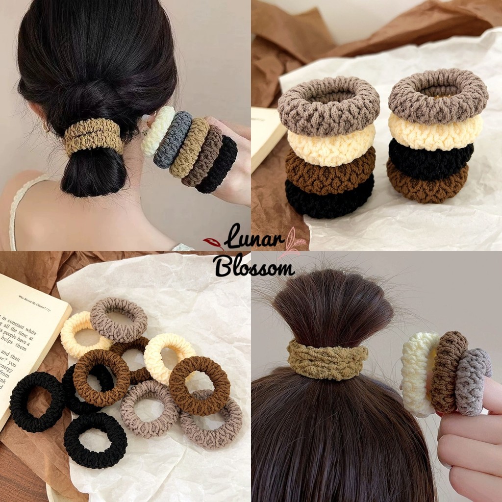 Lunar Blossom 🥰🥰 hair band ยางรัดผมแบบยืดหยุ่นสูง มีให้เลือกหลากหลายสี ราคาถูกและทนทาน เรียบง่ายและมีสไตล์ ส่งไวจากไทย