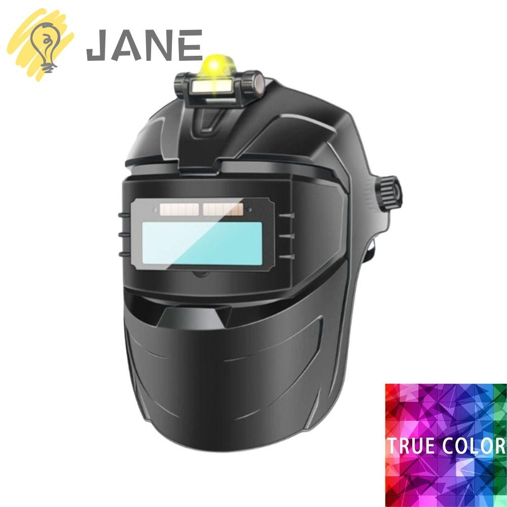 JANE Auto Darkening Welding Facemask,การเชื่อมปรับแสงอัตโนมัติที่ทนทาน, Face Protector ทนอุณหภูมิสูง True Color เครื่องเชื่อมบด