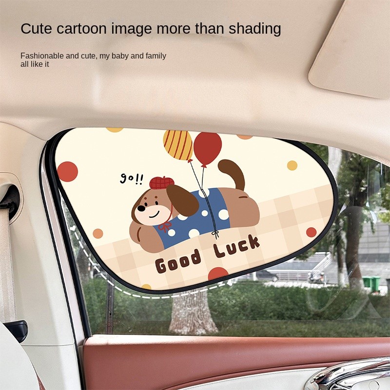 Car Cartoon Static Film Sunshade Sun Protection Thermal Insulation Side Window Glass Shade Curtain for Car Interior Privacy Light Shade Wuv1