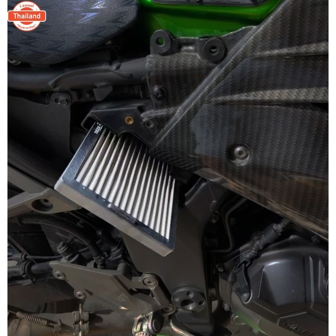 กรองอากาศ กรองอากาศแต่ง สแตนเลส สำหรั Kawasaki Ninja250 / Ninja300 / Z250 / Z300 ของ TIGER R