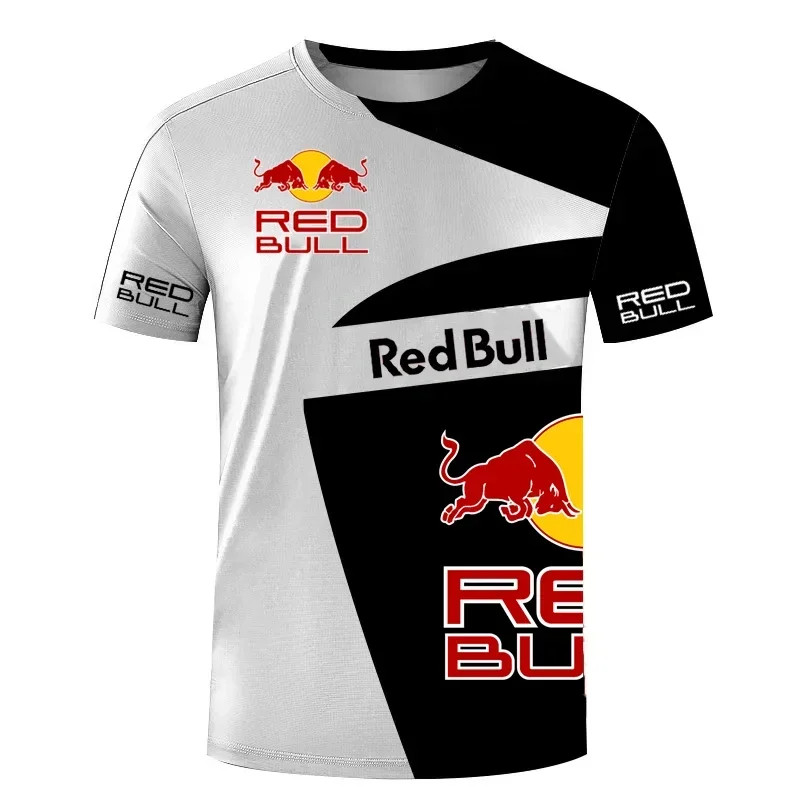 ฤดูร้อนใหม่เสื้อยืด Red Bull เสื้อยืดกีฬาผู้ชาย Red Bull 3D พิมพ์แขนสั้นลําลองเสื้อยืดขนาดใหญ่ Red B