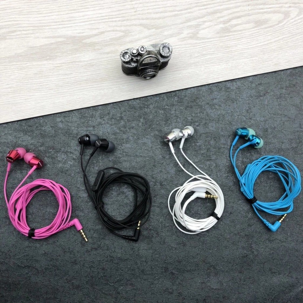 หูฟัง Sony MDR-EX155AP แบบใส่ในหู เบสหนัก หูฟัง Sony พร้อมไมโครโฟนสำหรับการโทร