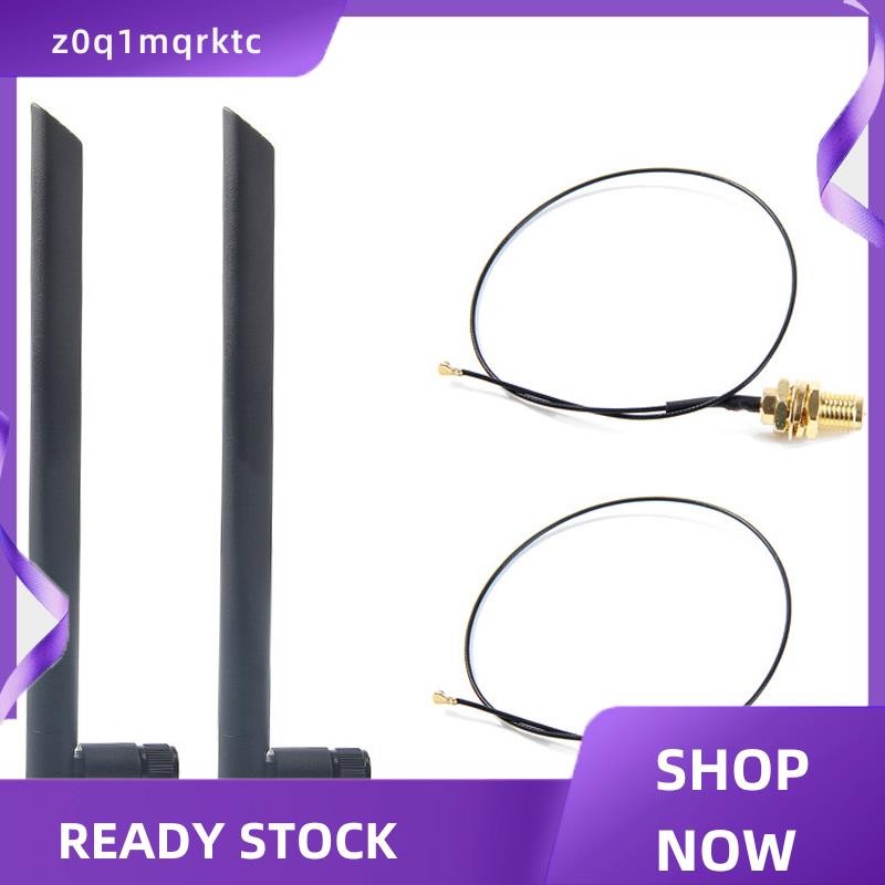 z0q1mqrktc Dual Band 6Dbi เสาอากาศ WiFi ไร้สาย RP-SMA + MHF4 Pigtail สําหรับ AX200 AC9260 NGFF M.2 ก