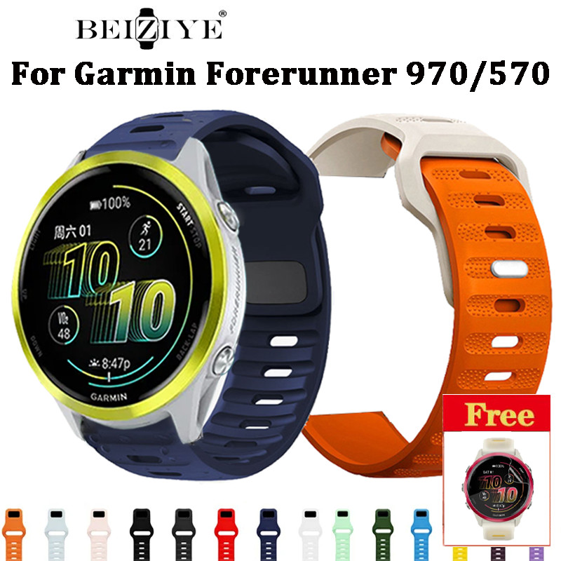 สำหรับ Garmin Forerunner 970 สมาร์ทวอทช์ สายเปลี่ยนนาฬิกา สายรัดซิลิโคน สำหรับ Garmin Forerunner 570 47mm 42mm สายนาฬิกาสำรอง