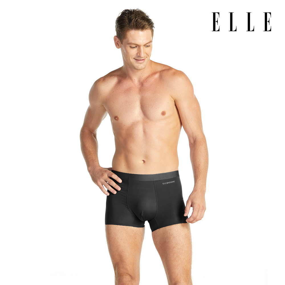 ELLE HOMME COOL | แพ็ค 1 ชิ้น กางเกงในทรง TRUNK เย็นสบาย แห้งไว ระงับกลิ่น สีดำ | KUT2911