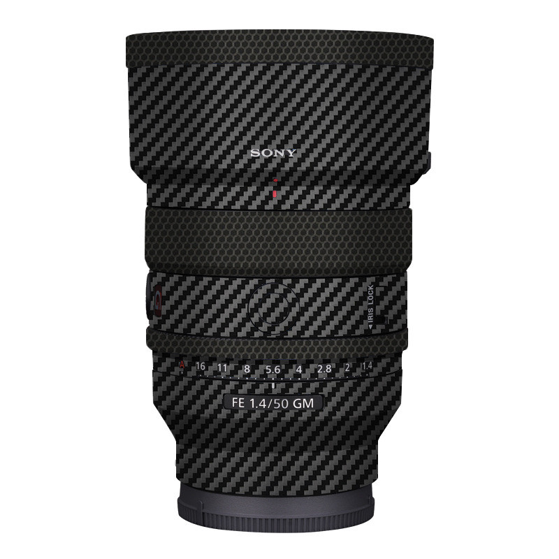 เหมาะสําหรับ Sony 50F1.4GM ฟิล์มป้องกันสติกเกอร์เลนส์ FE50 1.4GM คาร์บอนไฟเบอร์ฝ้า 3M