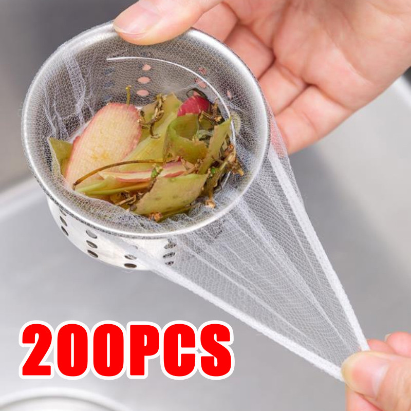 ถุงกรองเศษอ่างล้างจานแบบใช้แล้วทิ้ง Sink Strainer Mesh Bag สำหรับดักเศษอาหาร ผม และสิ่งสกปรก
