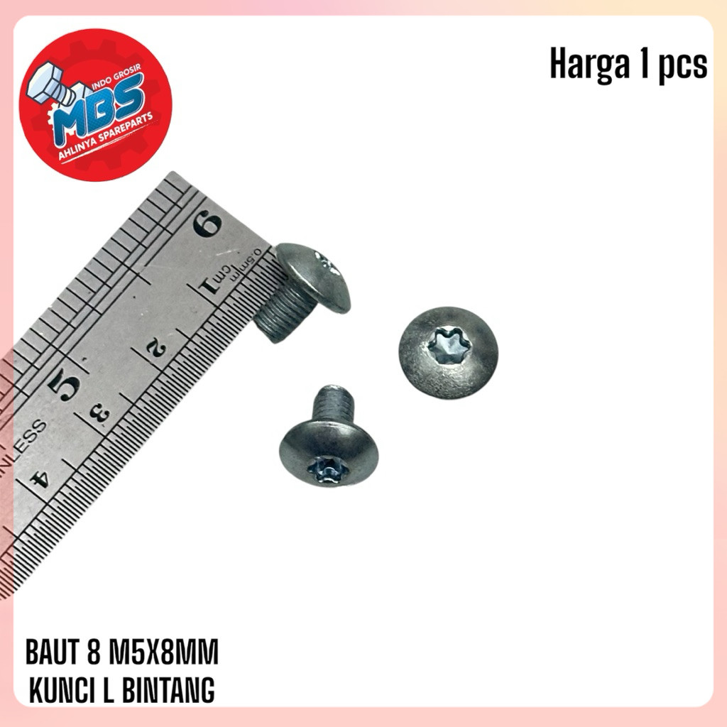 BB BOLT 8 M5x8 ORIGINAL STAR L KEY 0.8ซม