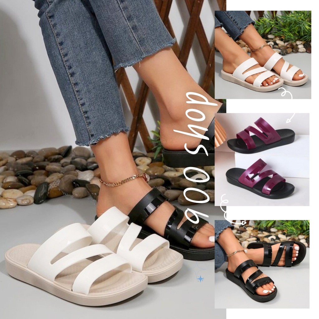 900Shop📌รองเท้าแตะพื้นหนาเพื่อสุขภาพ สายคาดแบนแฟชั่น ใส่สบายเท้า (67)