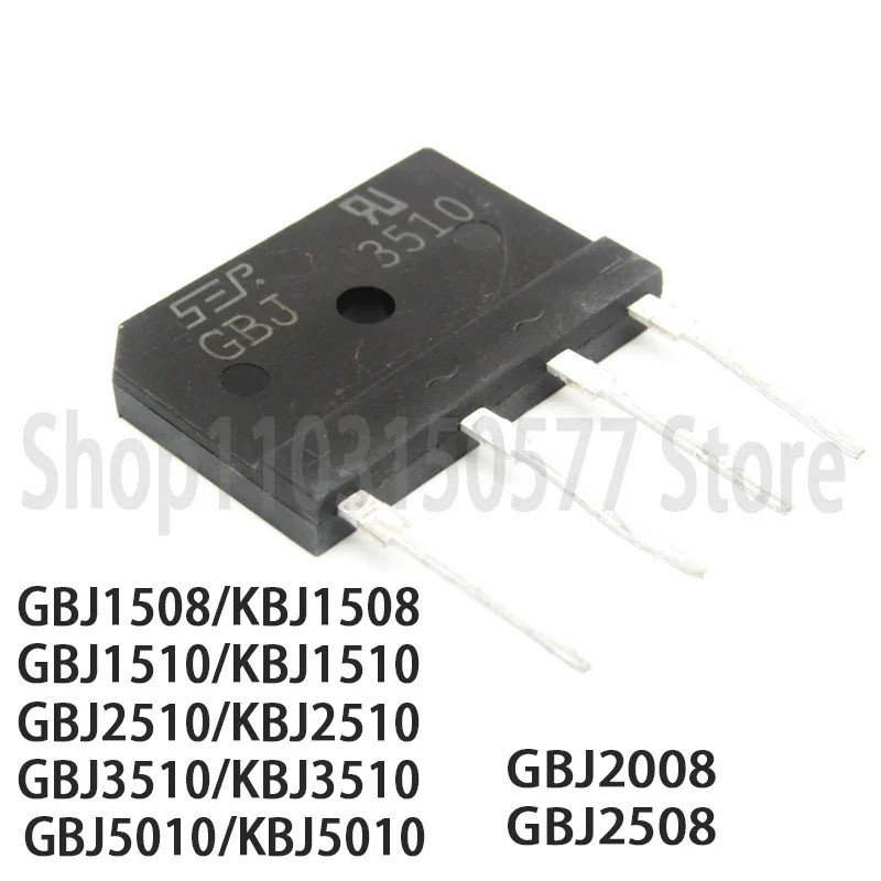 1-5PCS GBJ1508/KBJ1508 GBJ1510/KBJ1510 GBJ2008 GBJ2508 GBJ2510/KBJ2510 GBJ3510/KBJ3510 GBJ5010/KBJ50