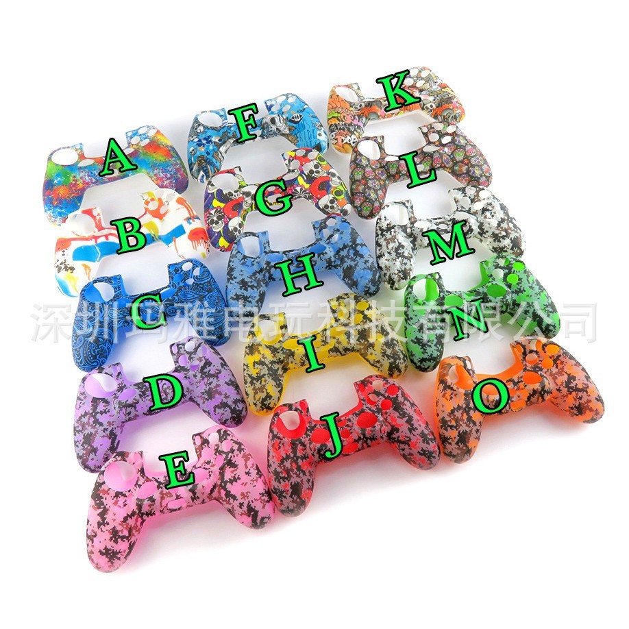 P PS4 Street รูปแบบป้องกันกรณี PS4 Water Transfer เคสซิลิโคน PS4 Handle Case Anti-slip อุปกรณ์เสริมC