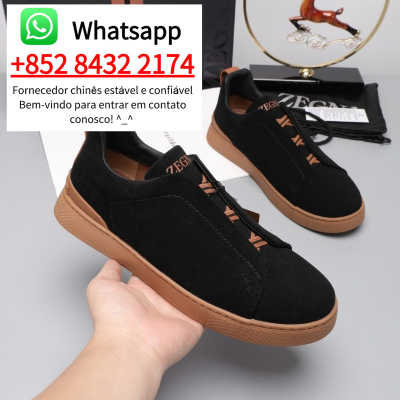 Zegna2025 รองเท้าผ้าใบแฟชั่นลําลองสําหรับผู้ชายสไตล์ใหม่รองเท้าเทนนิส