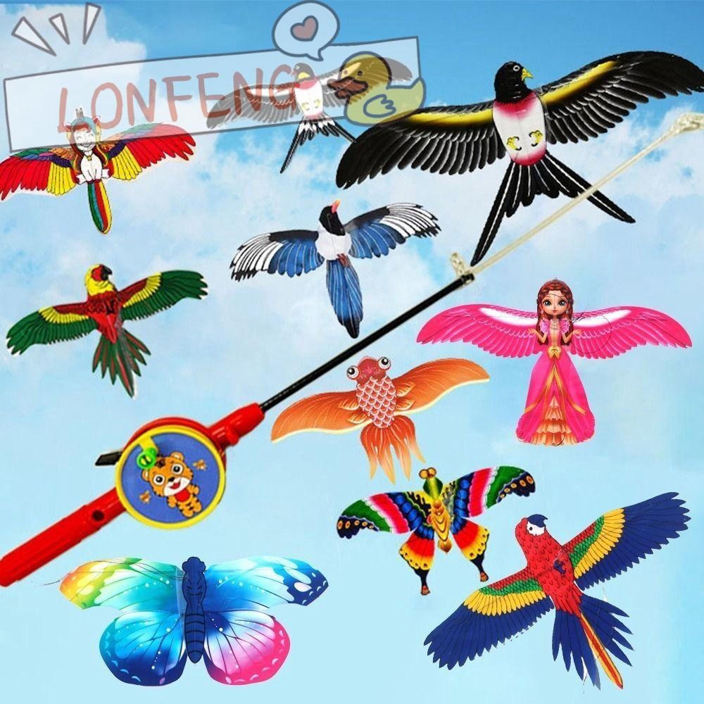 LONFENG ว่าวนกอินทรีพลาสติก คุณภาพสูง การ์ตูน Flying Bird Kites