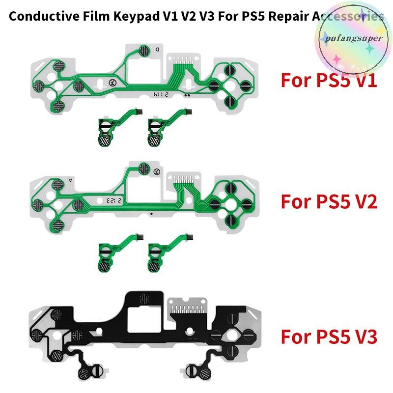 Pufangsuper V1 V2 ฟิล์มนําไฟฟ้าเปลี่ยนปุ่มริบบิ้นแผงวงจรสําหรับ PS5 Controller LR ABXY D Pad TH