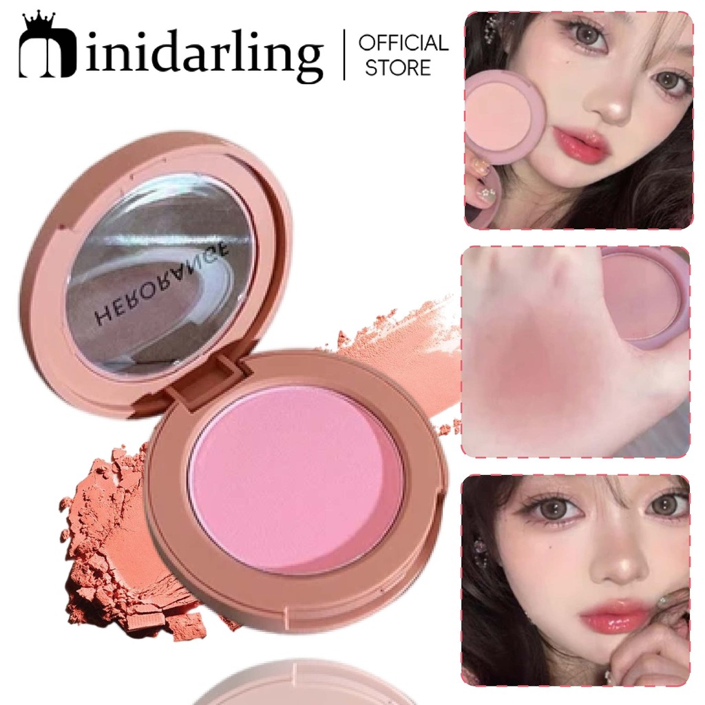 Herorange บลัชออน ปัดแก้ม สีธรรมชาติ ติดทนนาน เนื้อแมตต์ สีชมพูพีช ธรรมชาติ สไตล์เกาหลี 6 สี (blush)