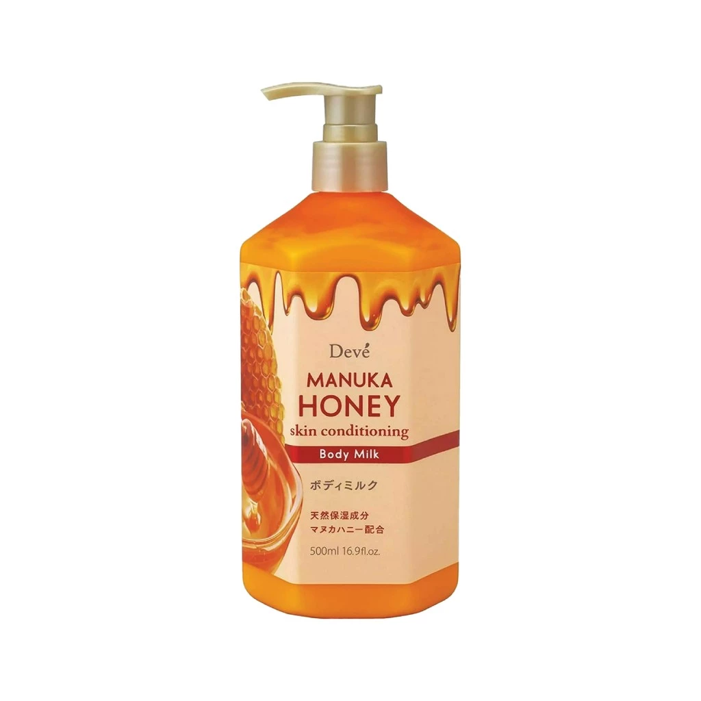 DEVE MANUKA HONEY SKIN CONDITIONING BODY MILK 500 ml / โลชั่นน้ำนมบำรุงผิวกาย ผิวชุ่มชื้นจากธรรมชาติ 5 ชนิด