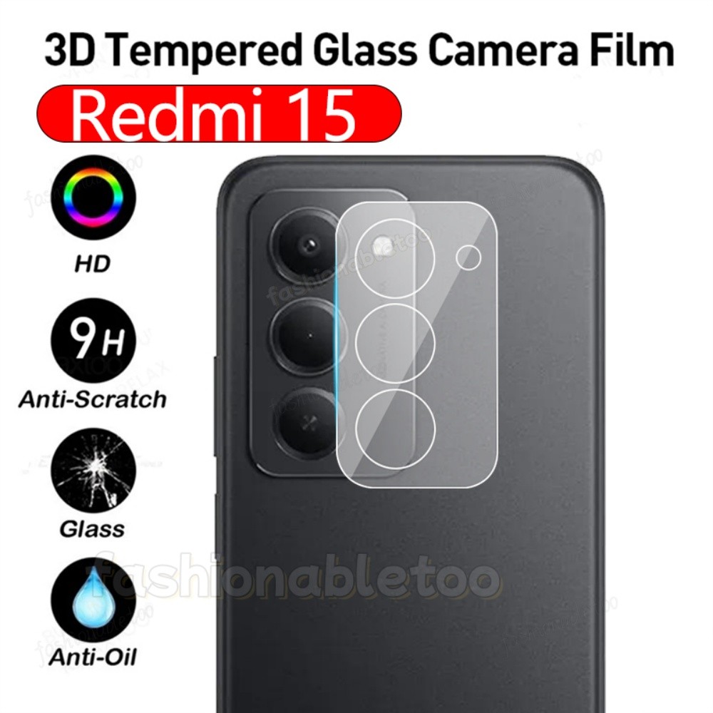 สําหรับ Redmi15 5G 3D เลนส์กล้องกระจกนิรภัยคลุมทั้งหมดฟิล์มป้องกันสําหรับ Redmi 15 C 15C Redmi15 C R