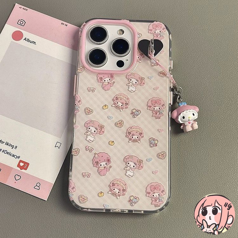 เคสไอโฟน 15 สำหรับ iPhone 13 11 15 Pro Max 14 12 Pro Max XR X XS Max การ์ตูนสตรอเบอร์รี่ทำนองเพลงซิลิโคนเปียโนหวานของฉัน