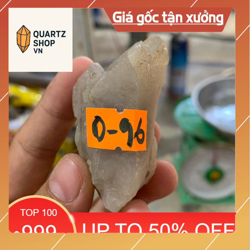 หินควอตซ์หยาบธรรมชาติบริสุทธิ์ 1v (หินแท้) O96 ฟอกอากาศพลังงานฮวงจุ้ย VN