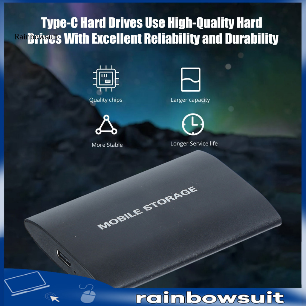 [RB] ฮาร์ดไดรฟ์ Type-c ที่เก็บข้อมูลสํารองความจุขนาดใหญ่ ไดรฟ์ Ssd ภายนอก Type-c ที่รวดเร็วเป็นพิเศษ