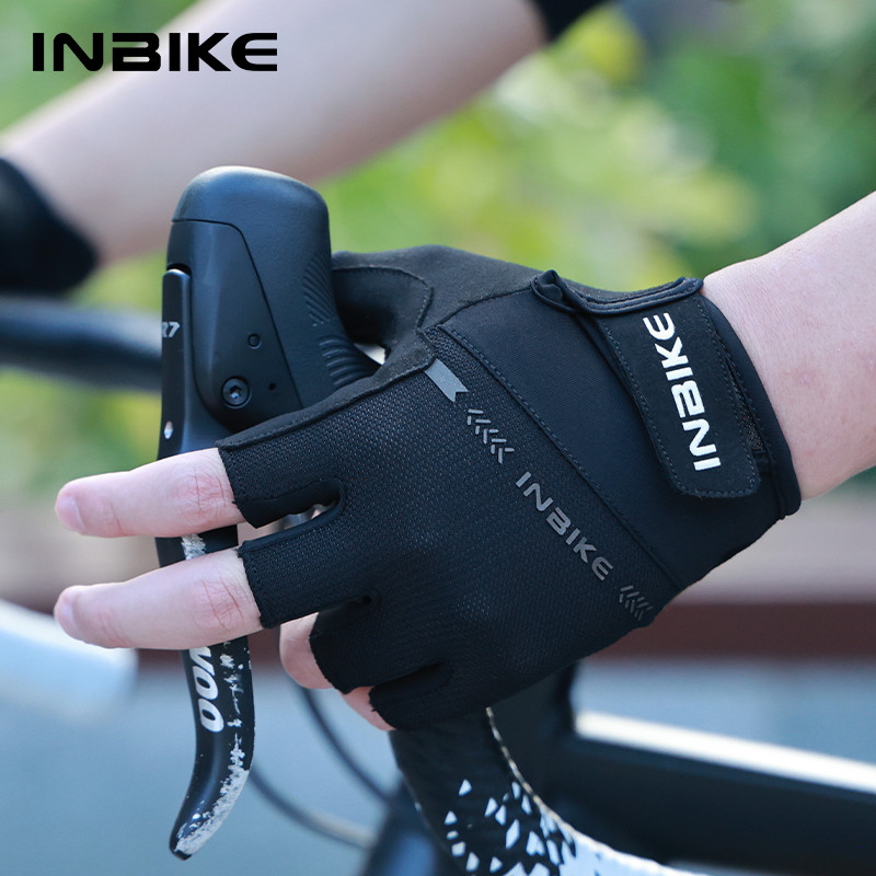 INBIKE Cycling Gloves Anti Slip Shock Breathable Half Fingerless Gloves Bike Mtb Gloves Sport Mitten