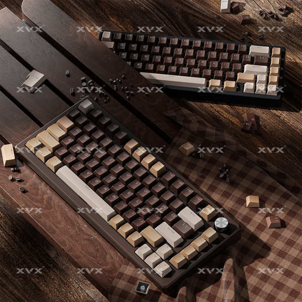 keycap sa keycap gmk keycap X XVX Mocha Mousse Keycap สองสีโปร่งแสงแกะสลัก PBT การจับคู่สีโรงงานเดิม