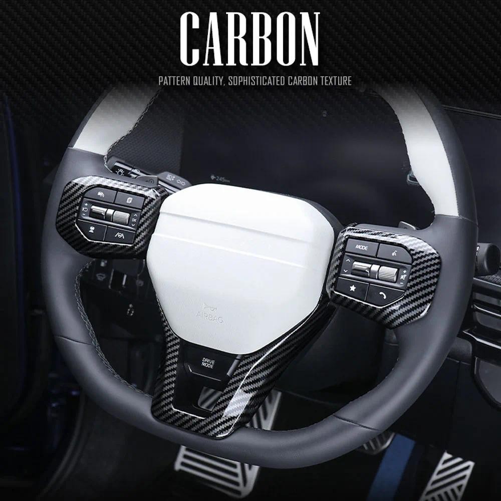 สําหรับ Kia EV6 2025 GT/GT Line ภายในรถพวงมาลัยปุ่มกรอบตกแต่ง Trim ฝาครอบ Accessoriesauto ชิ้นส่วนตก