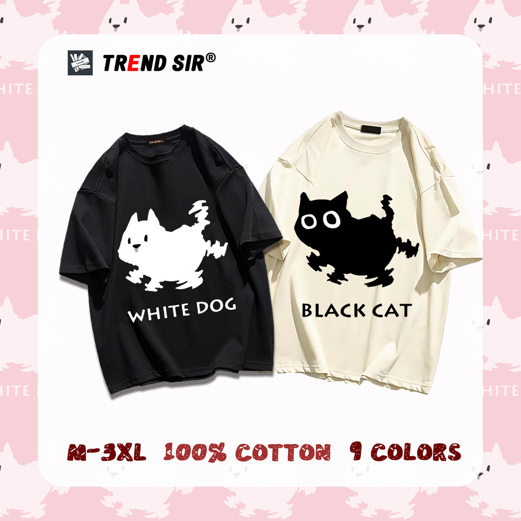 TrendSir แปลเป็นภาษาไทย เสื้อยืด เสื้อยืดแขนสั้น สัตว์ในลักษณะกราฟฟิตี้แบบอเมริกันที่ตกใจ เนื้อผ้าดี 100% Cotton 9สี M-3XL