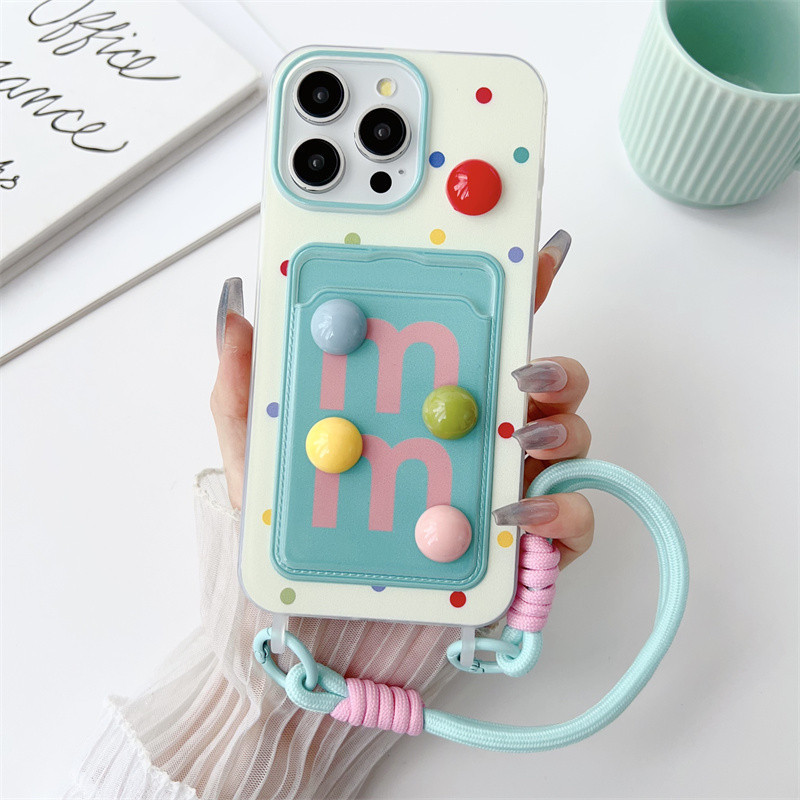 กระเป๋าใส่บัตรใส สายคล้องมือนุ่มเคสโทรศัพท์เข้ากันได้สําหรับ iPhone15 15pro 15promax 14 14pro 14promax 13 13pro 12 12promax 11 11promax ปลอกกันกระแทก