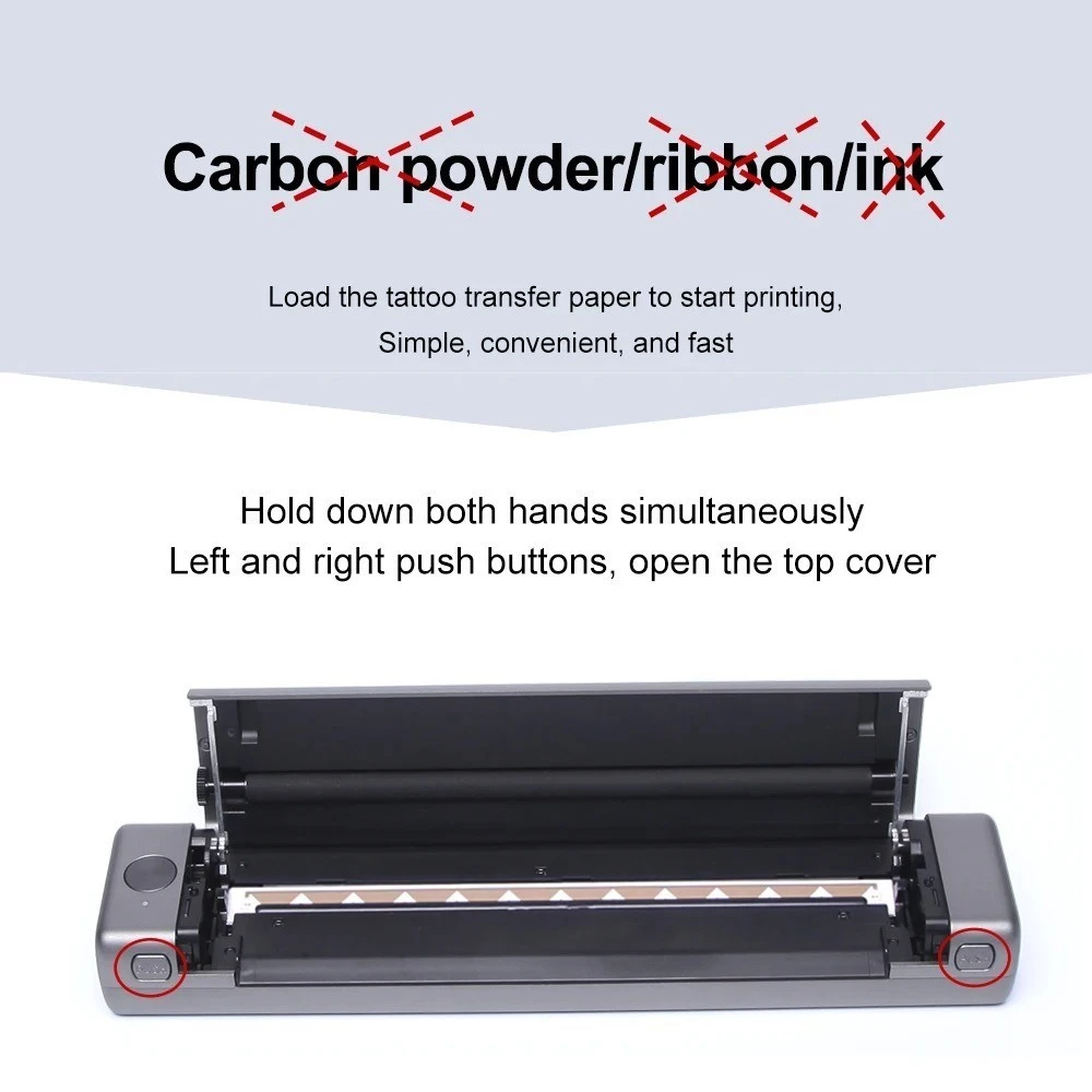 Aimo T08FS สายบลูทูธพิมพ์ความร้อน A4 Tattoo Line Art Transfer Machine เหมาะสําหรับอุปกรณ์สักทั้งหมดสมาร์ทโฟนและพีซี thumbnail 6