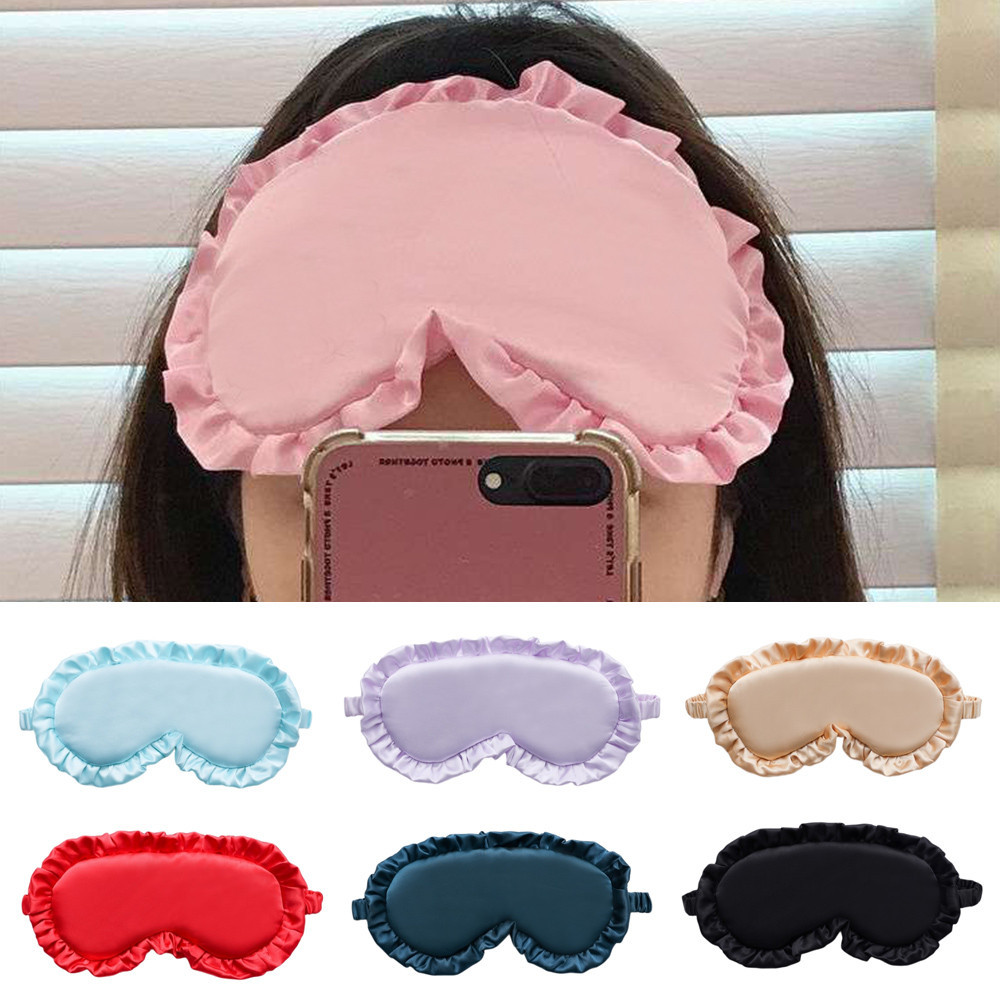Sleep Aid Eyepatch Sleeping Eyeshade Eye Mask Silk Lace Blindfold Soft Portable Relax Travel Accessories